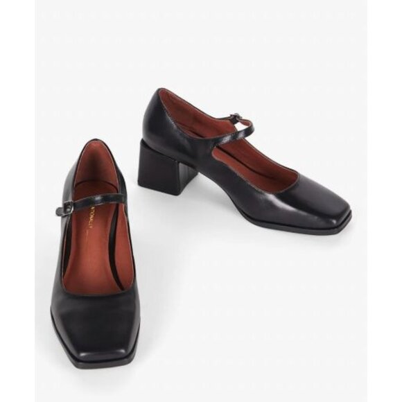 Intentionally Blank Christopher Mary Jane Heel Black Leather US 11 NEW $198 - Picture 6 of 15